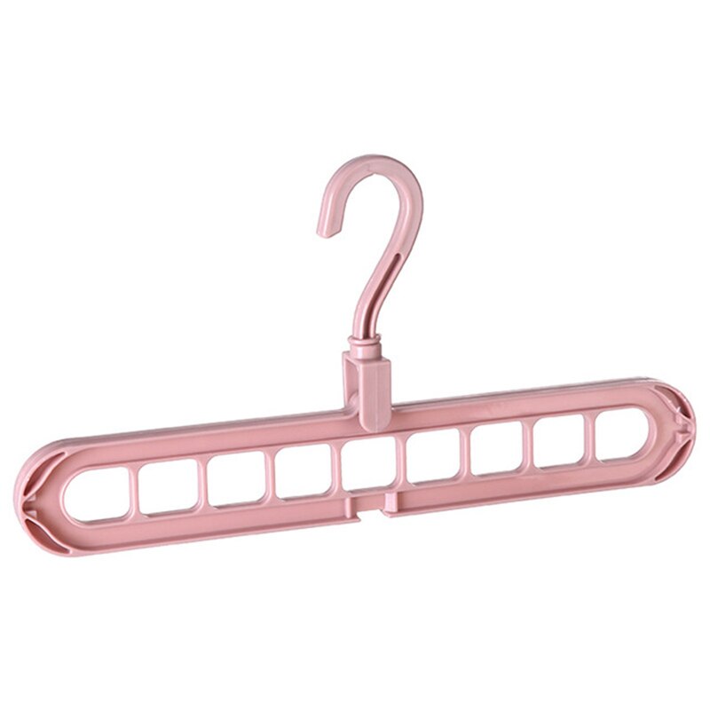 Hängare garderob arrangör klädhängare förvaring 360 graders rotation multi-port babykläder plast halsduk ställ multifunktion: Rosa