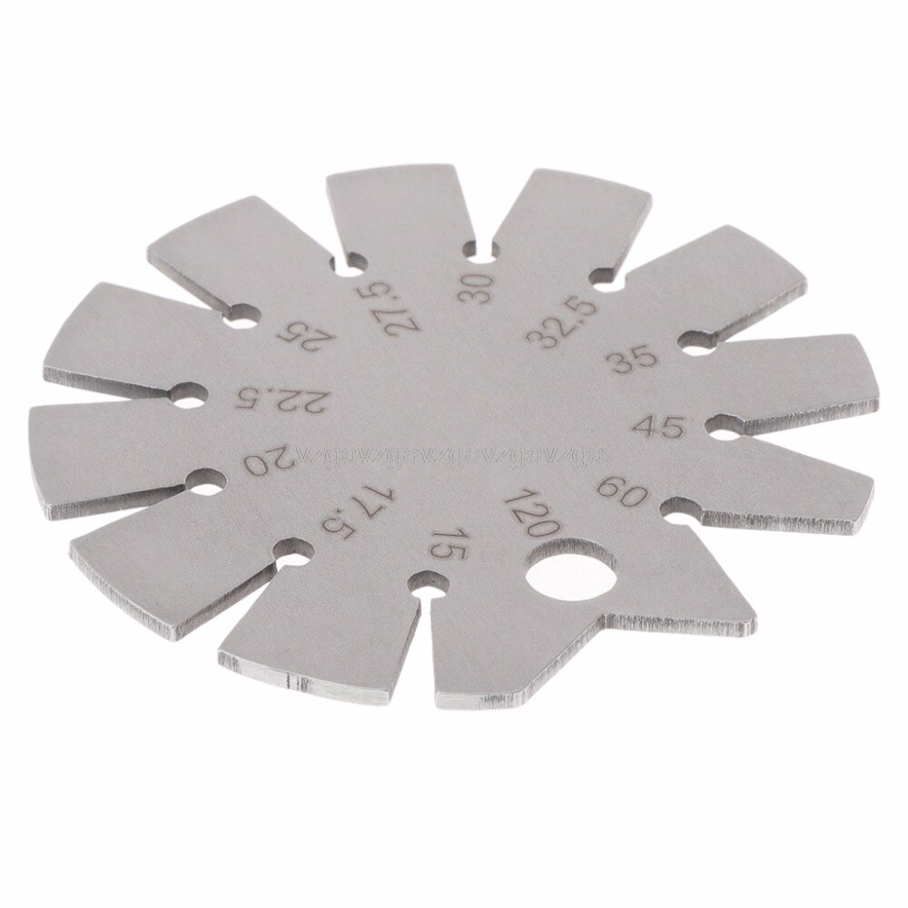 Edelstahl Fase Messgerät Winkelmesser Palette 15 grad-120 Grad messen Werkzeuge Au29