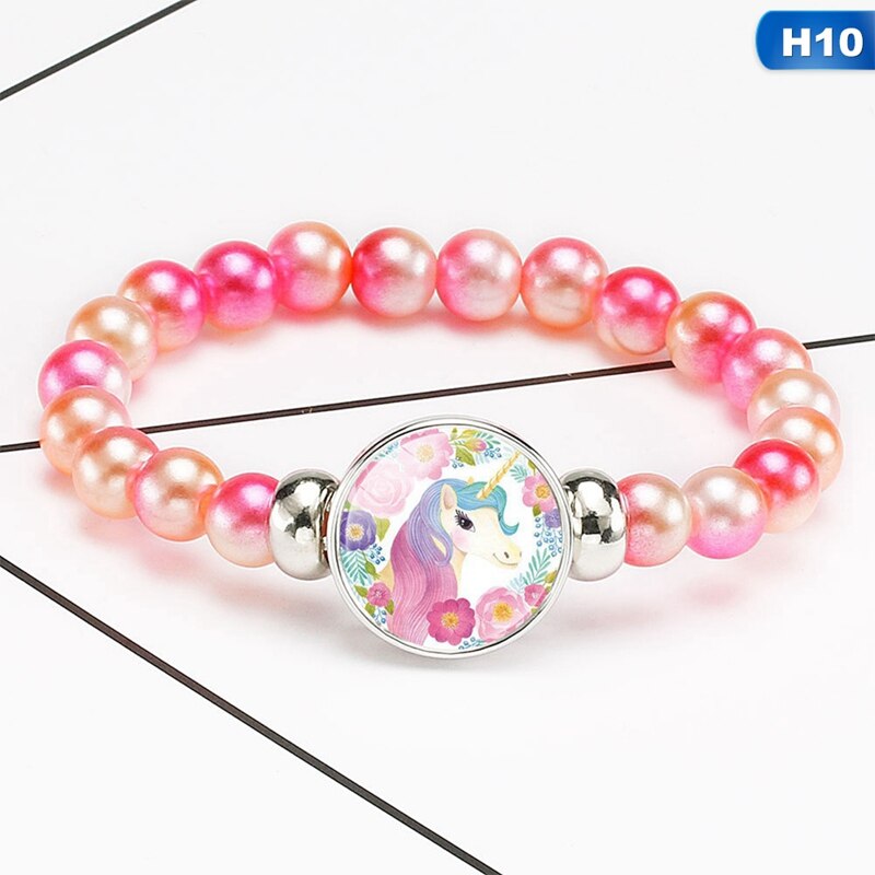 freundlicher Karikatur Einhorn Armbänder Schnur Schmuck Stein Armreif Einhorn Perlen Armbinde Geburtstag Partei freundlicher Armbinde: 10