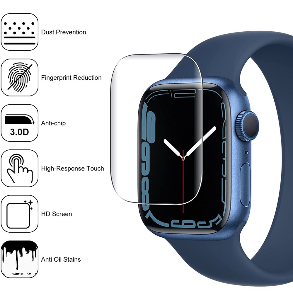 HD Film Screen Protector For Apple Watch 45mm 41mm 44mm 40mm 42mm 38mm (Not tempered Glass) iWatch Protector series 3 4 5 SE 6 7