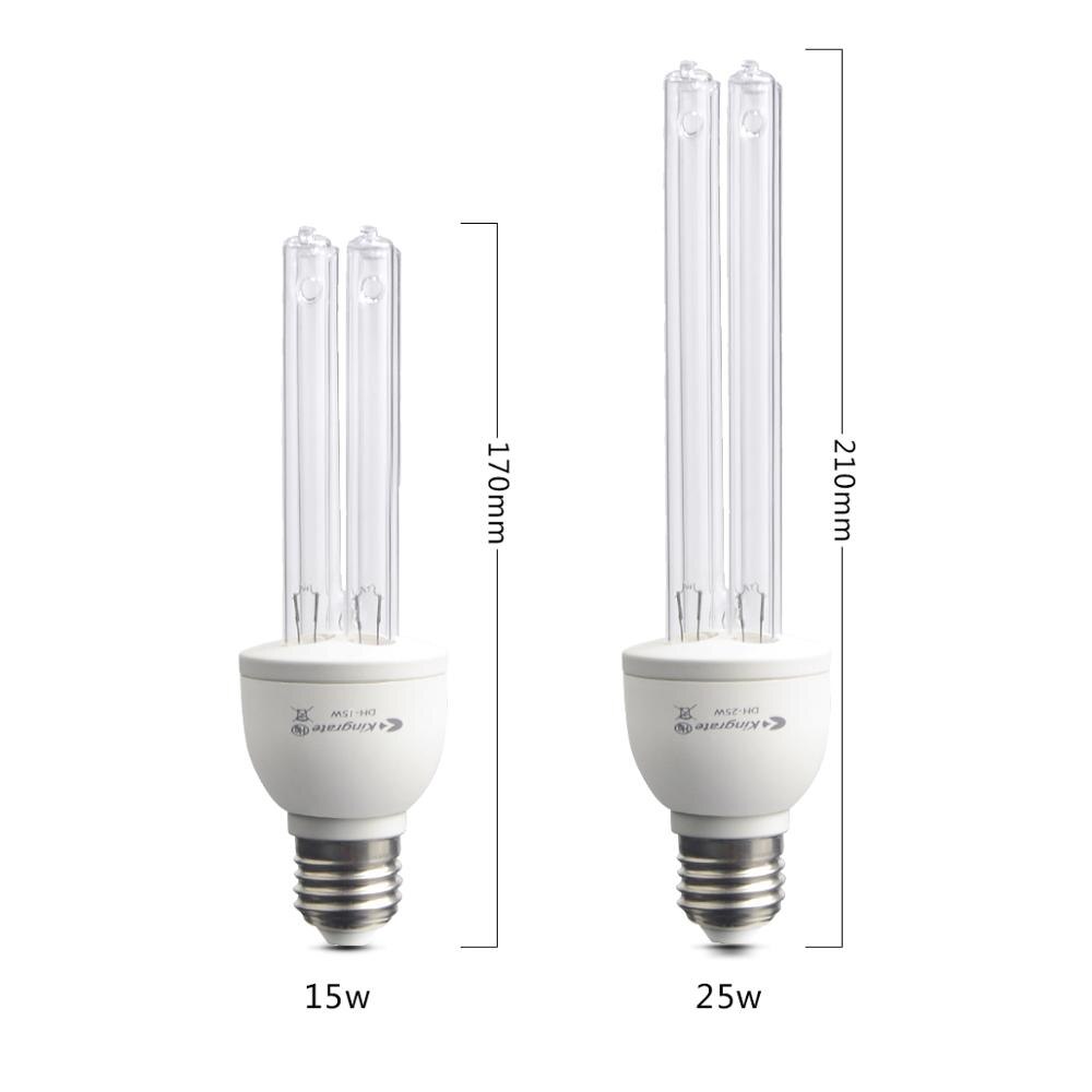Timing Uv Sterilisator E27 15/25W Uvc Lamp Quartz Licht Buis Desinfectie Lamp 110V 220V Ozon UV-C Bacteriedodende Ultraviolette Lampen
