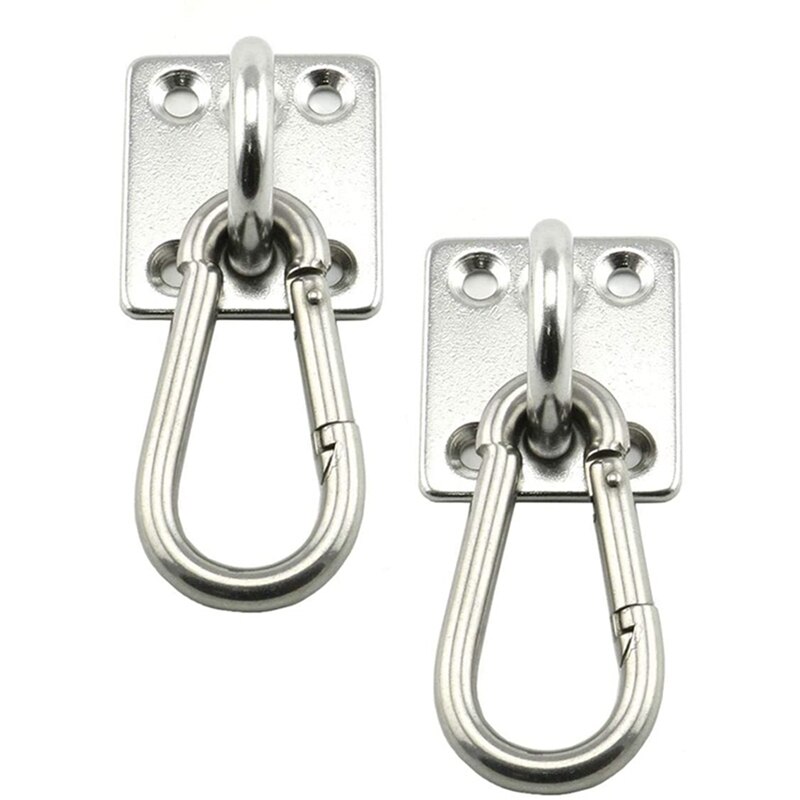 6 Pcs Suspended Ceiling Wall Mount U-Shaped Hooks Stainless Steel Heavy Duty Multi-Function Hammock Hook Plate with Hook