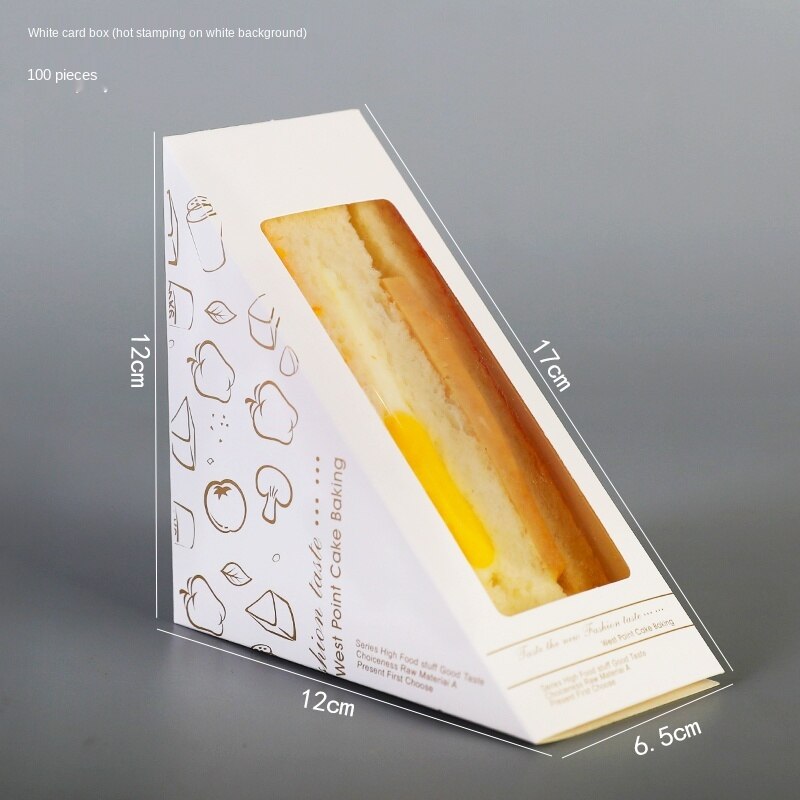100 stücke Sandwich Kasten Dreieck Tasche Einweg Transparente Haushalts Mittagessen