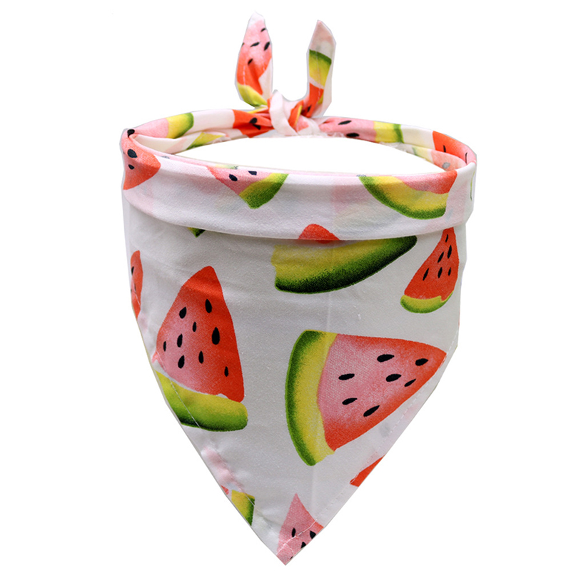 ananas frukt skrive ut kjæledyr hund bandana liten hund katt skjerf justerbar bomull hund valp fersken sommer kjæledyr hund stell tilbehør: Vannmelon / M