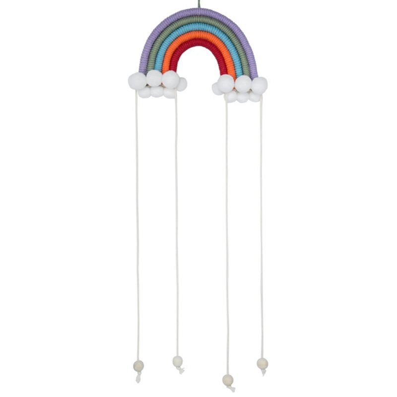 nórdico Arco Iris hecho a mano tejer ornamento niños Pared de habitación colgante decoración del hogar A2UB: 13