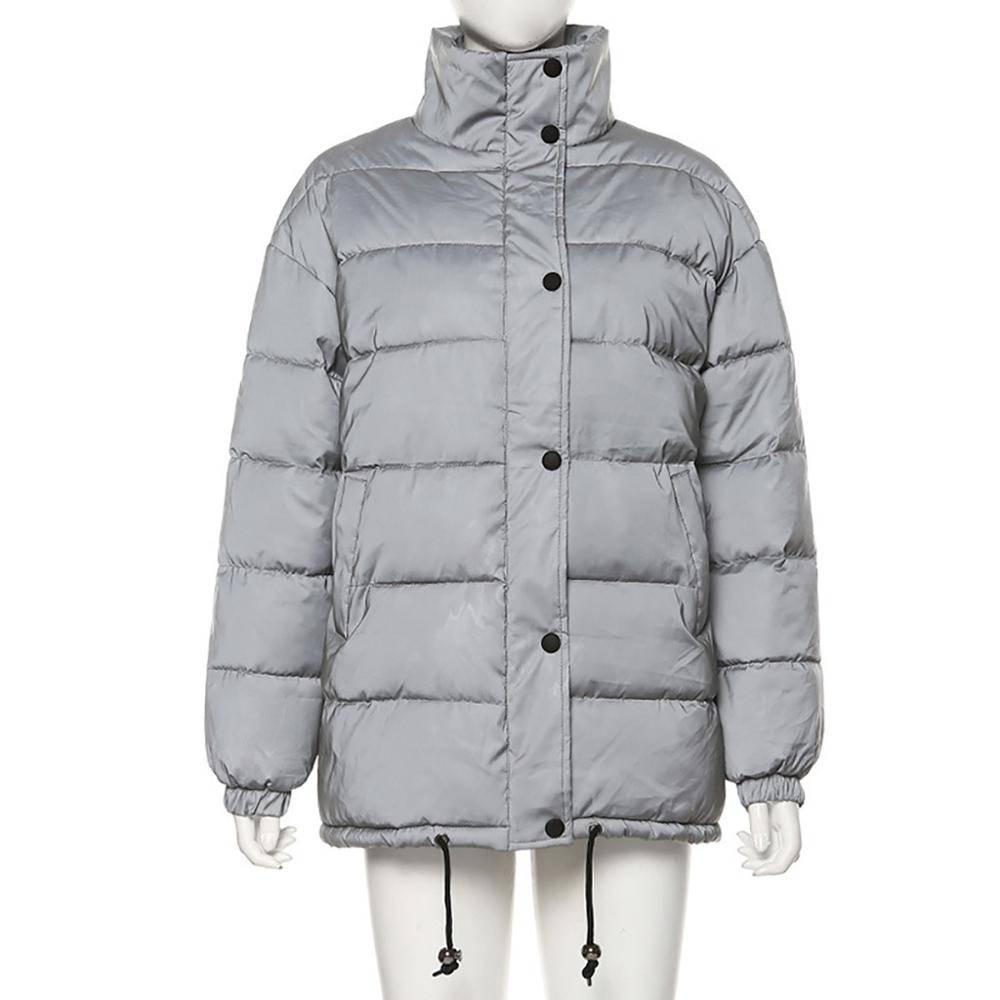 Chaqueta impermeable luminosa para mujer Parka invierno reflectante chaquetas femeninas acolchadas abajo Parkas Casual mujer abrigo