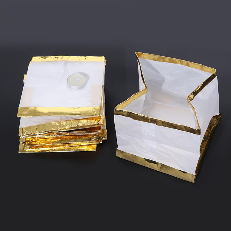20pcs Unsinkable Floating Water Square Lantern Paper Wishing Lanterns Floating Candle Chinese Water Lamp Party Wedding Decor
