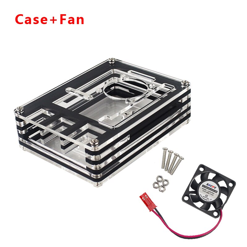 Raspberry Pi 4 Model B 9 Layer Acryl Case Box Beschermende Behuizing Shell Met Koelventilator Bescherm Cover Voor Raspberry pi 4: WHITE