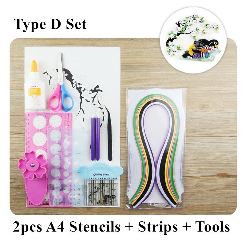Quilling Paper Art A4 Template Paper Filigree Pattern Quilling Paper Stencils Origami Template Wall Art Filigree Paper Art: Type D Set