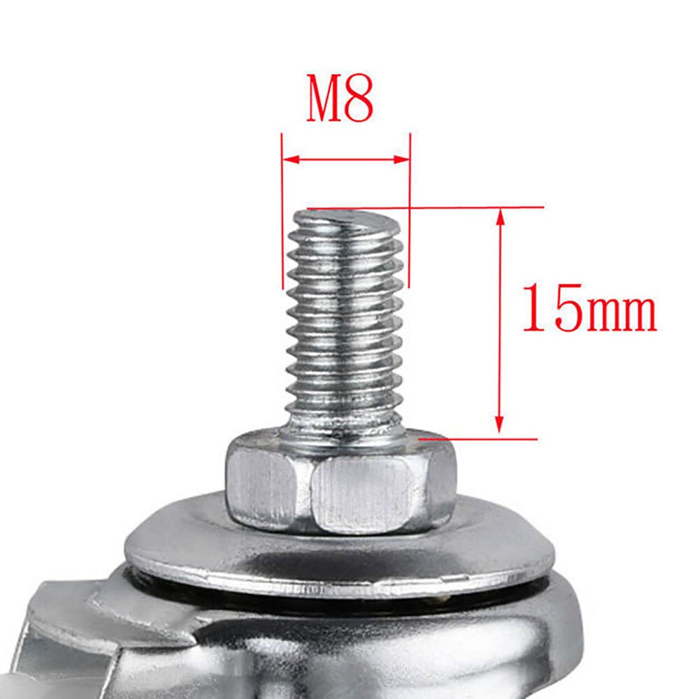 4 stücke Swivel Rollen 1 Zoll PP Nylon M8 x 15mm Schraube Gewinde Caster Räder Weiß