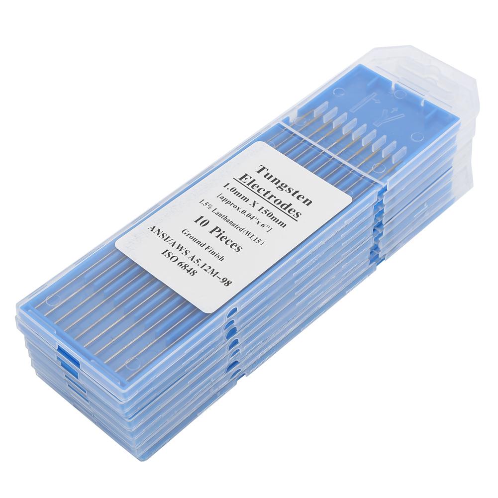 10 pièces/boîte de soudage lanthane 15 électrodes de tungstène WL TIG pour acier inoxydable alliage métallique soudage baguettes à souder ensemble basse température