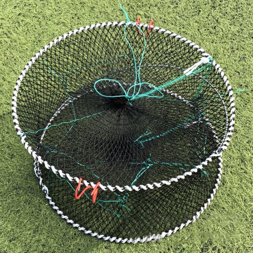 Folding Net Cage Round Shape Crab Crayfish Fishing Shrimp Catcher Bait Trap