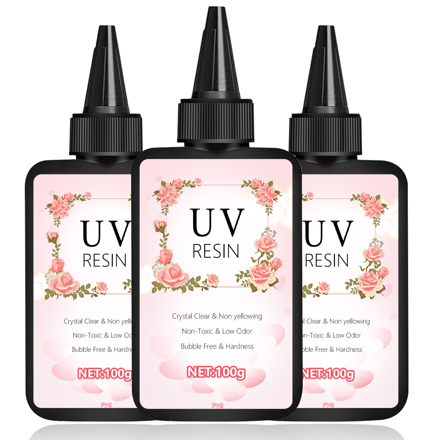 UV-Harz-Hartkleber, kristallklar, ultraviolett aushärtend, DIY, Epoxidharz, Silikonform, UV-Kleber, Solar, Sonnenlicht, Schmuckherstellungswerkzeug: green