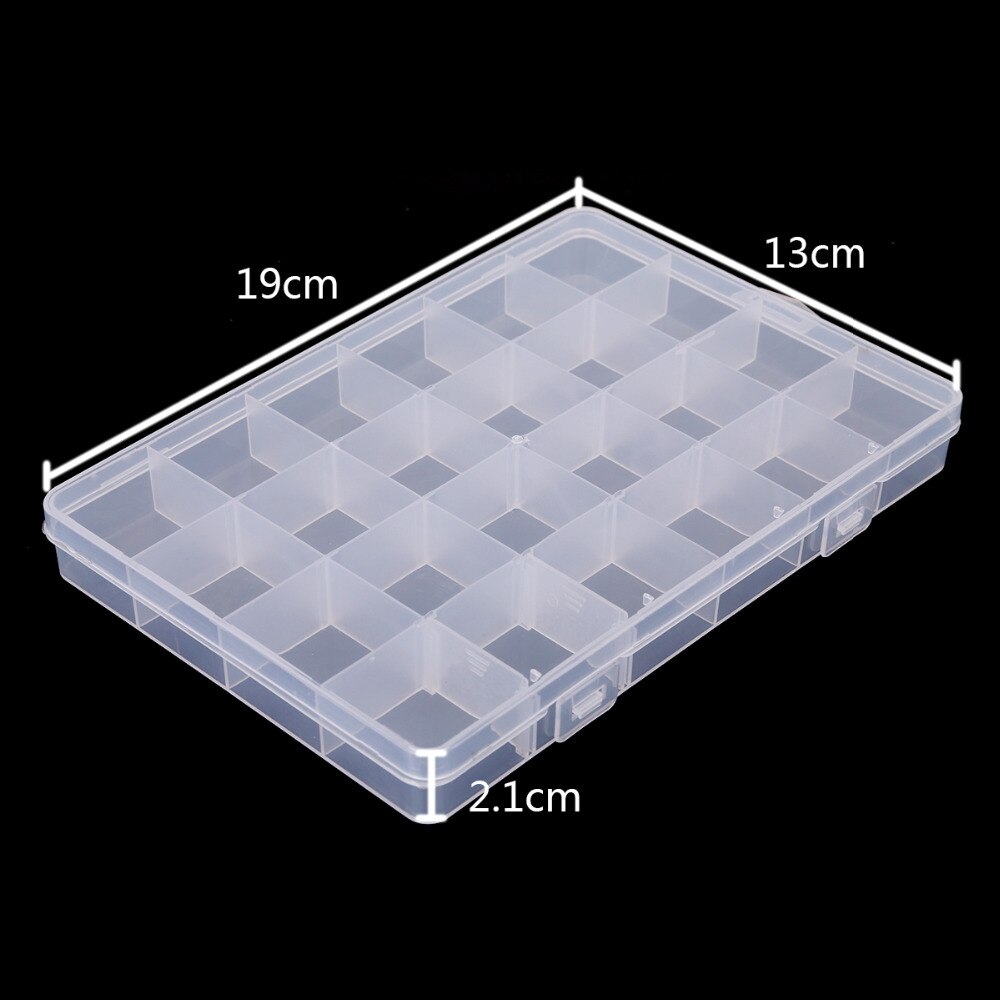 24 Slots Verstelbare Sieraden Opbergdoos Case Craft Organizer Kralen Multi Grids Transparant Plastic Opbergdoos Draagbare