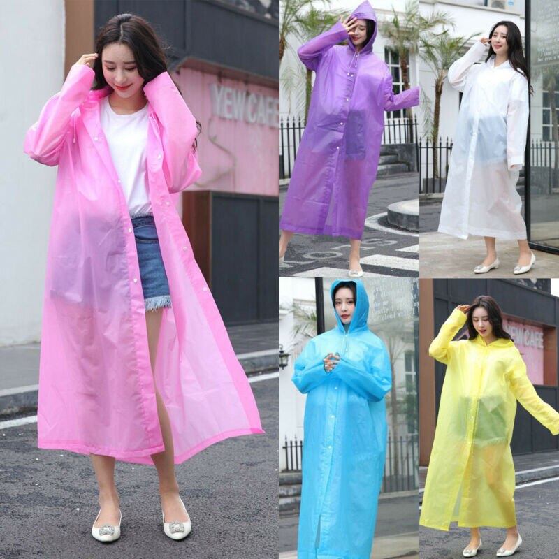 Adult/Kid Wegwerp Waterdichte Jas Clear Pvc Regenjas Regenjas Hooded Poncho Regenkleding