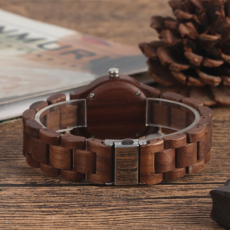 Einfache Reine Zifferblatt retro Nussbaum Holz Uhr Frauen Uhr Stunden Ganze Einstellbare Holz Handgelenk Damen Uhren für frau Montre Femme