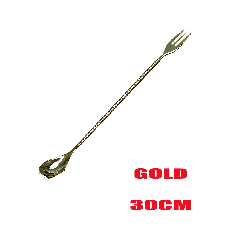 30 cm 40 cm 50 cm cooper Rvs Bar Lepels Hoffman Bar Lepels Cocktail Drink Mixer Bar Roeren Mengen lepel Roerder: gold 30cm