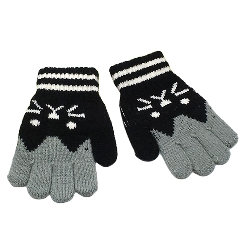 1Pairs Winter Warm Baby Gebreide Handschoenen Voor 4-7 Jaar Kinderen Handschoenen Meisje Jongen Vingers Fluwelen Dikke Winter handschoenen Kerstcadeaus: BK