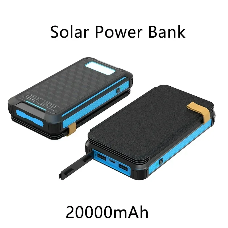 Solar Power Bank Waterproof Outdoor Camping Portable Folding Solar Panels 5V 2A USB Output Sun Power For Phone Real capacity: WHITE