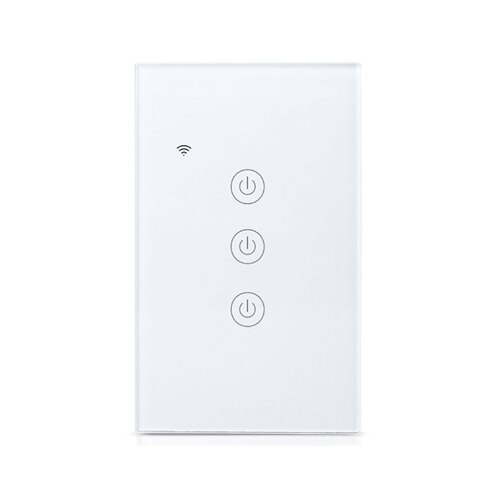 Zemismart US Tuya WiFi Light Switch Neutral Optional Wire 1 2 3 Gang Alexa Google Home Assistant Smart Life Control 100V 240V: 3-Gang