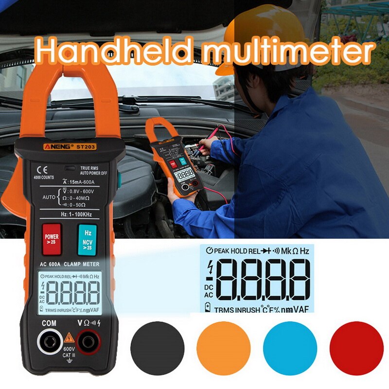 Digital Clamp Meter Multimeter 4000 counts True Mini DC/AC Clamp Meters voltmeter 400v Automatic Range Multicolor optional