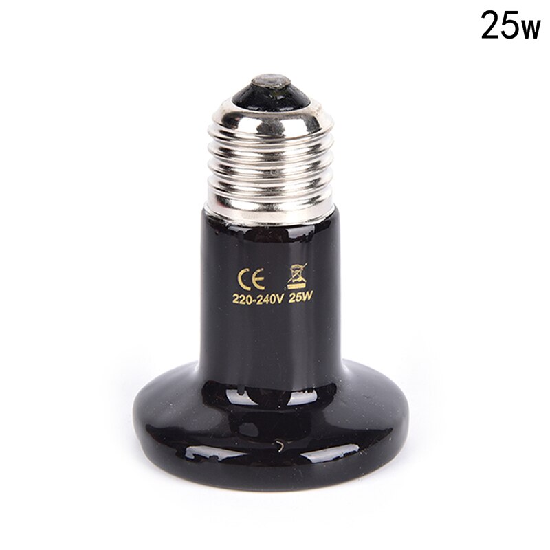 Verwarming Lamp Zwart Infrarood Lamp 25W / 50W / 75W / 100W Zwarte Infrarood Keramische Launcher warmte Lampen Voor Reptielen: 25W