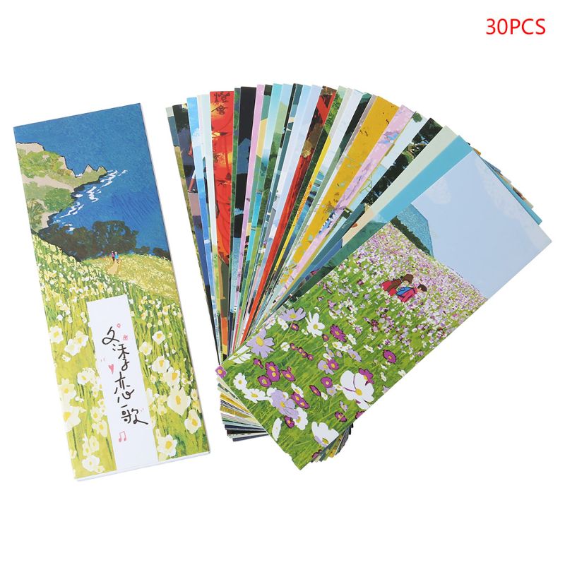 30pcs Beautiful Girl Bookmarks Paper Page Notes Label Message Card Book Marker School Supplies Stationery X3UE