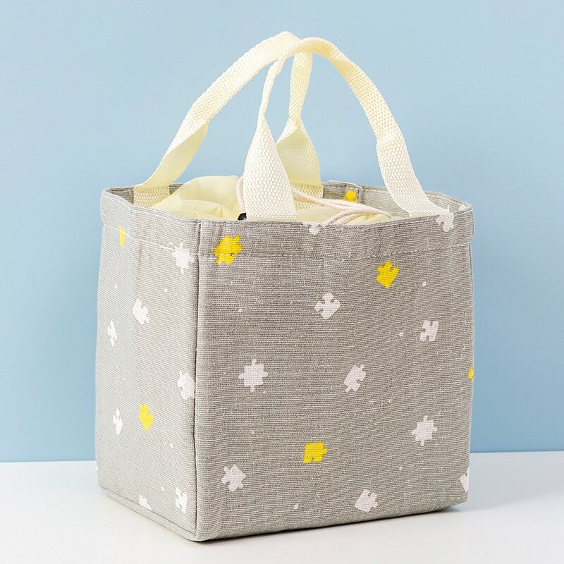 Cartoon Printing Insulation Lunch Bag Food Thermal Waterproof Handbag Student Office Worker Portable High-Capacity Storage Tote: jigsaw puzzle