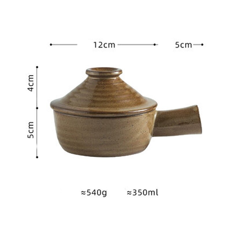 Japanese style casserole stew pot stoneware microwave oven small pot household claypot rice high temperature soup pot h: Default Title