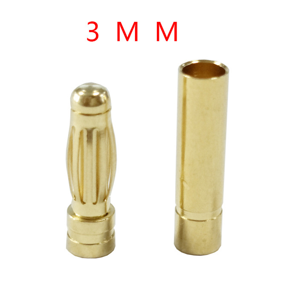 1-10 paires 2mm 3mm - 8mm balle fiche banane plaqué or banane mâle femelle connecteur fiches de batterie Kits pour pièces de batterie RC bricolage