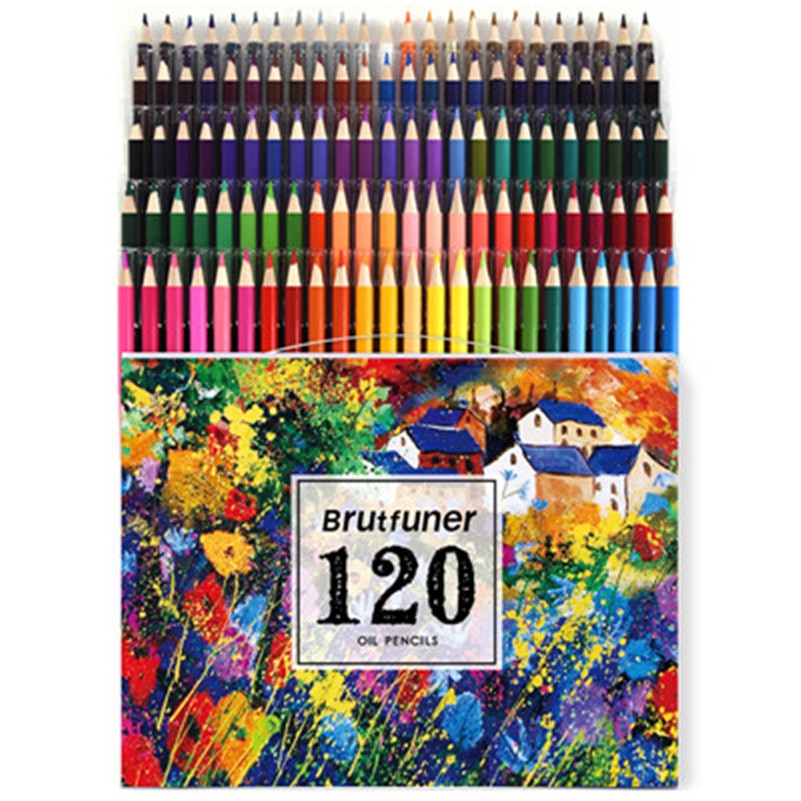 Akvarelblyanter olieagtige farvede blyanter sæt til kunststuderende fagfolk 48/72/120/150/160/180 farver: 120 fedtede blyanter