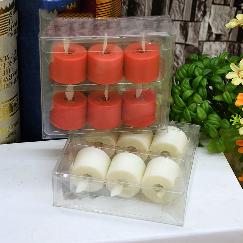 Paquet de 6 bougies chauffe-plat LED rouge ou blanc ménage vela led bougies sans flamme à piles
