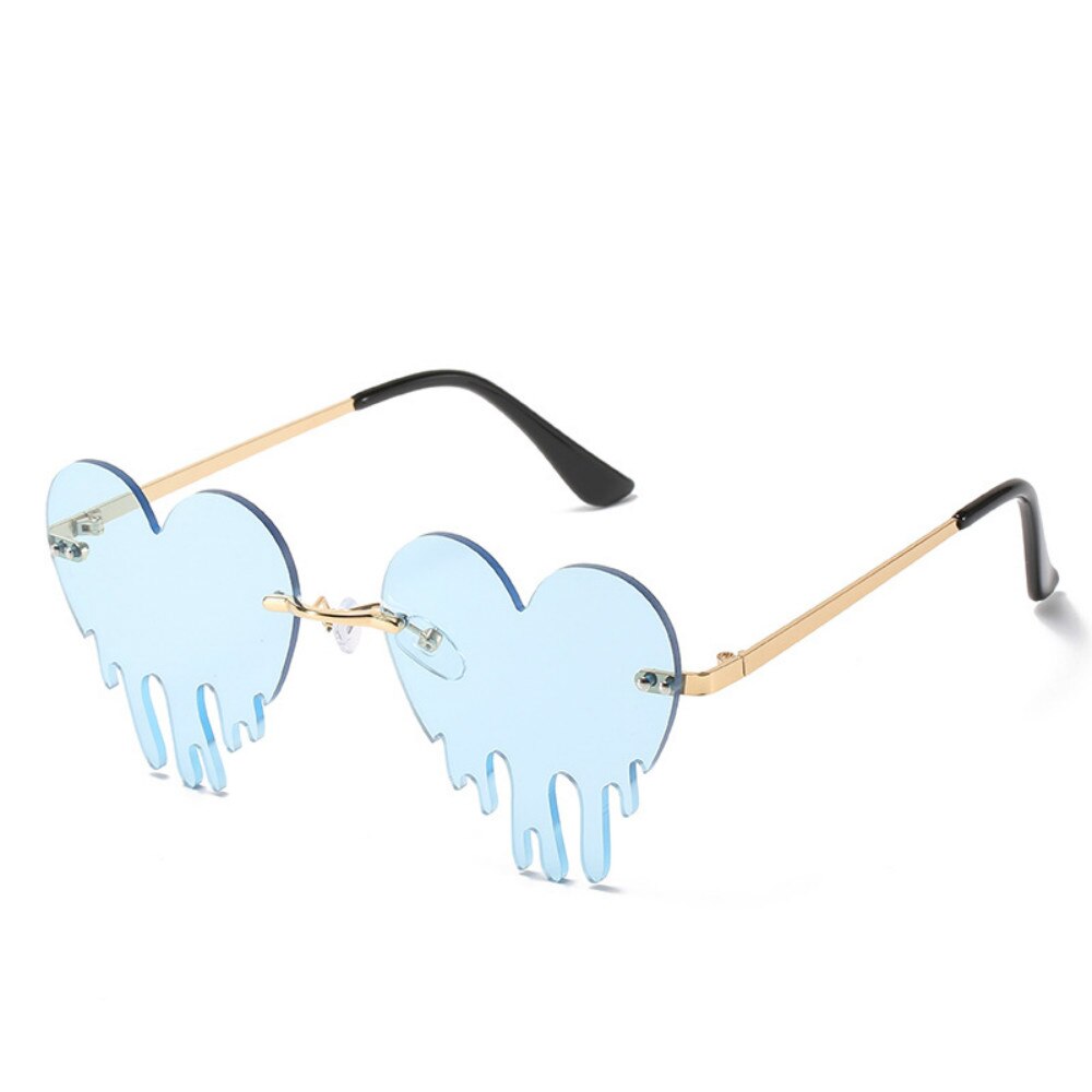 Heart Rimless Sunglasses Women 2022 Tears Shape Steampunk Sunglasses Unique Vintage Eyewear UV400 Oculos Feminino: 4