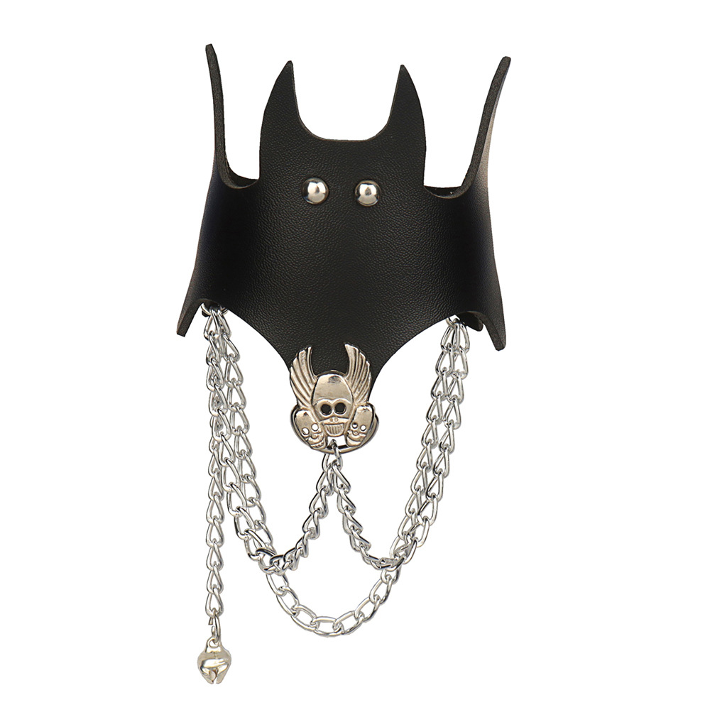 Retro rockröd rosa stjärna dödskalle spikarmband punk hjärtarmband svart nitad pu-läderarmband för män kvinnor herrsmycken: Ljusgul färg