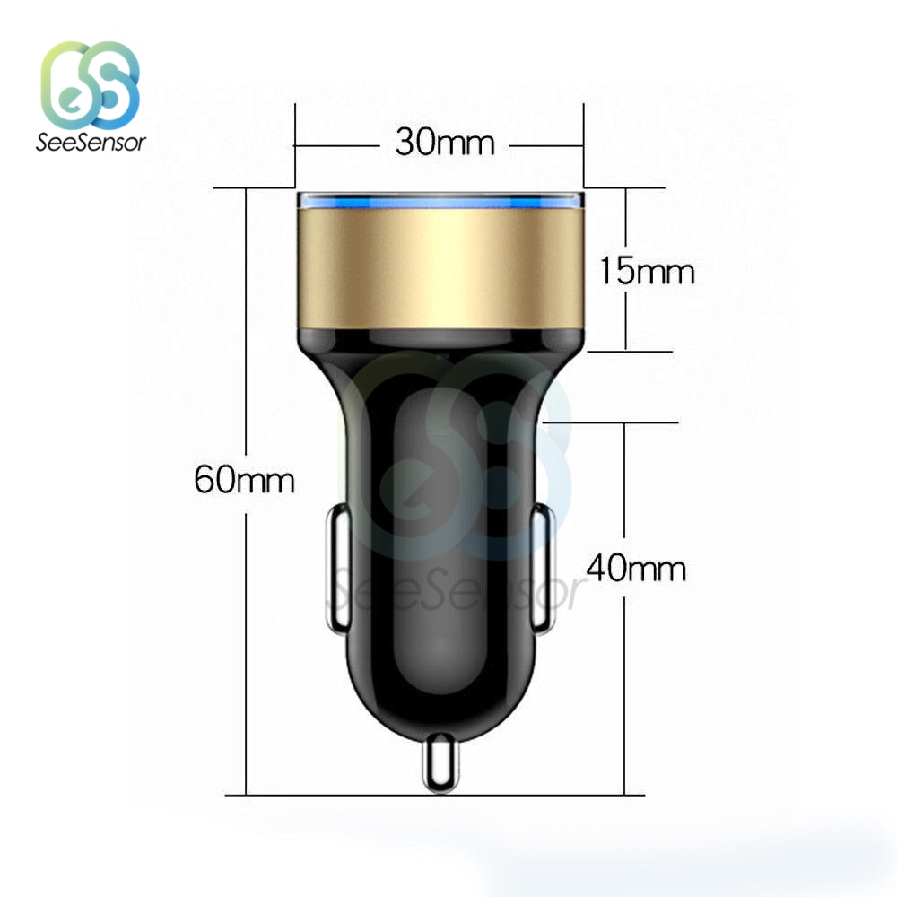 3.1a 5v usb-autolader met led-digitaal display, autolader voor mobiele telefoon, voor xiaomi samsung  s8, iphone 6 , 6s 7 8 plus, tablet