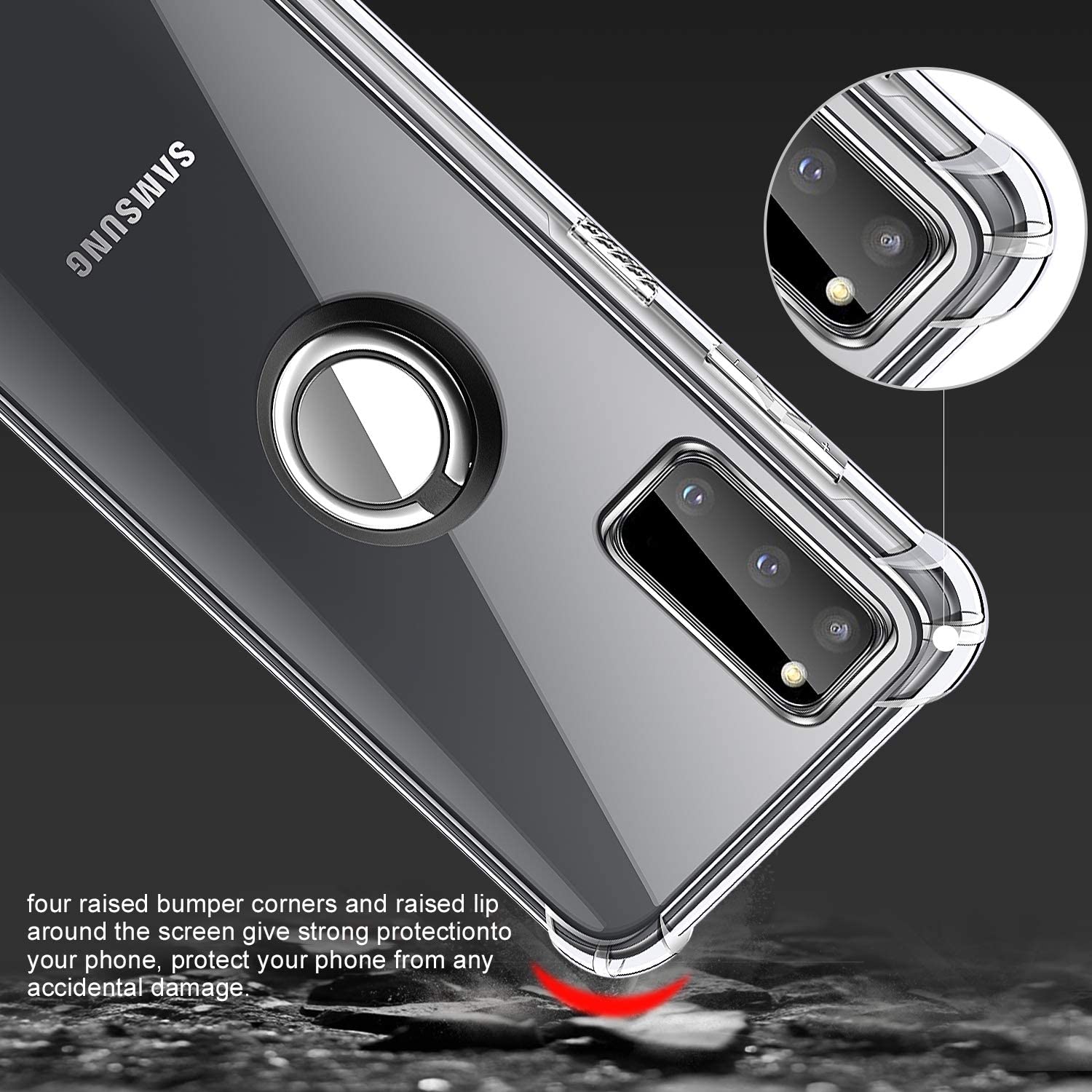 Case Voor Nokia 5.4 Ta-1333 Ta-1340 Shockproof Zachte Vinger Ring Houder Clear Airbag Case Voor Nokia 3.4 Ta-1288 Ta-1285 Ta-1283