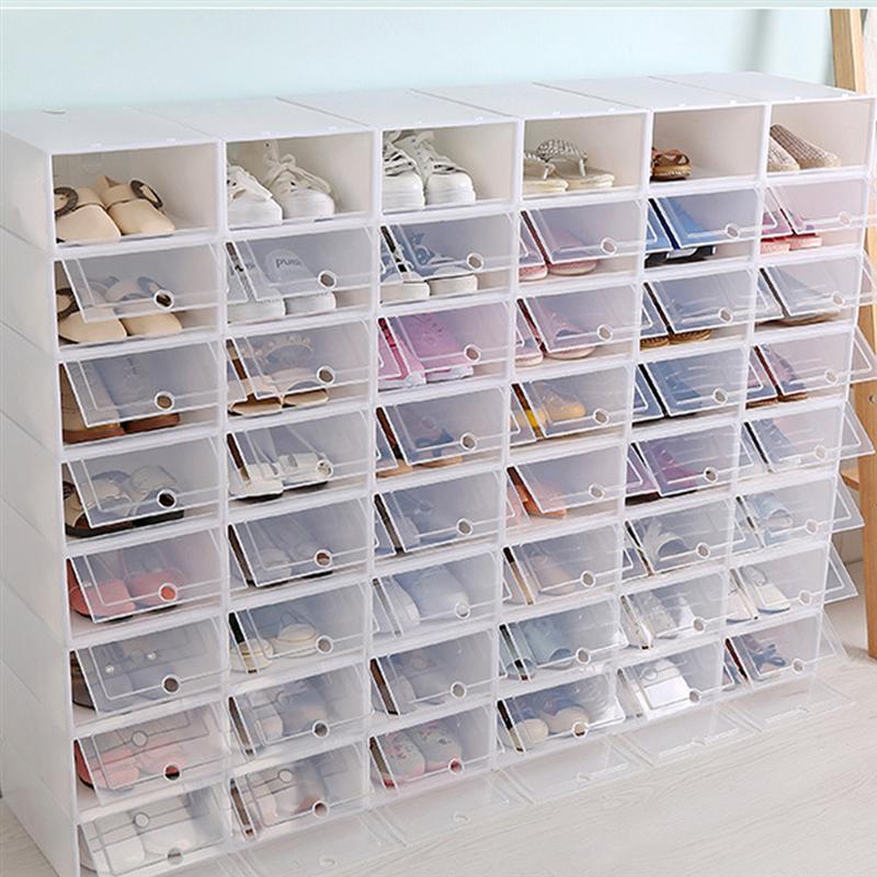 Boîte à Chaussures Transparente, Caisse de Rangement pour Soulier Empilable, Support d&#39;Organisation, 2/6/12 Pièces