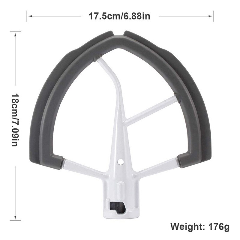 Flex Edge Beater for KitchenAid Bowl-Lift Stand Mixer - 6 Quart Dough Mixing Paddle with Flexible Silicone Edges