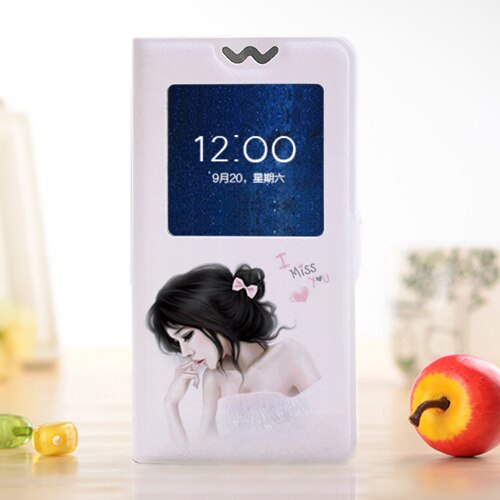 QIJUN Cover capa Voor LG G3S G3Beat G3 Mini g3mini D724 D725 Geschilderd Cartoon Magnetische Flip Window PU Lederen Telefoon bag Cover: Miss girl
