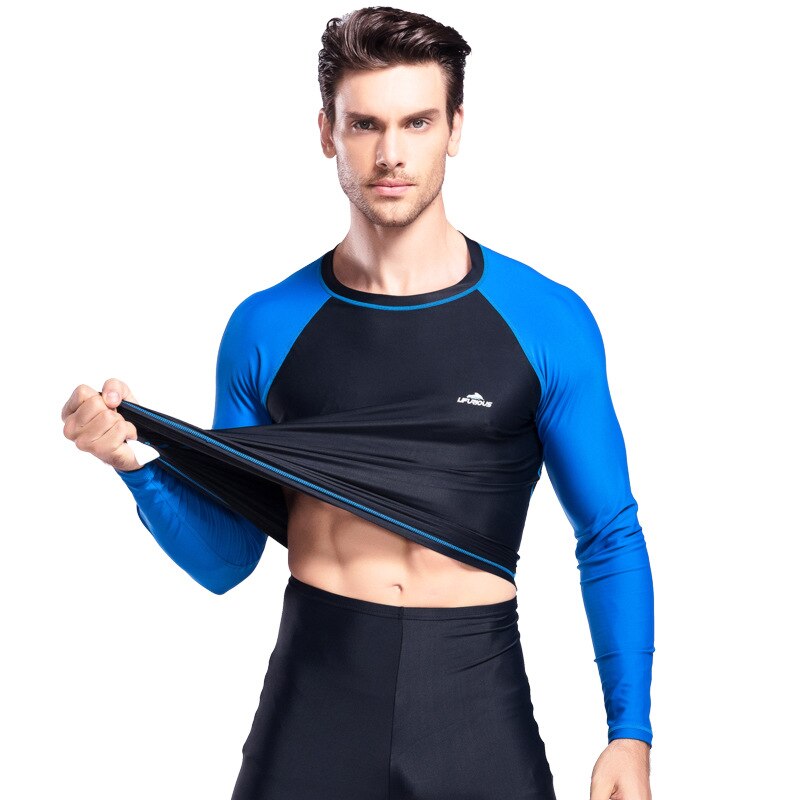 Long Sleeve Lycra Surfing Diving Swimming Rashguard Tops Ma;e Quick Dry Sun Protection Nylon Beach RashgGuard Shirts