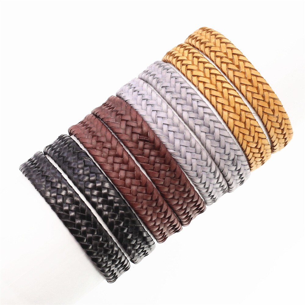 50 unids/lote tejido hecho a mano de cuerda de cuero de los hombres Pulseras para las mujeres Femme Homme hombre Pulseras joyería libremente: Mix 4 colors