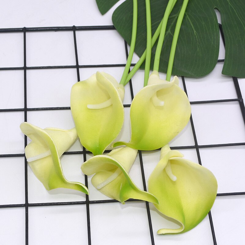 10 stk pu calla lily real touch kunstige blomster til bryllup dekoration håndlavet diy brude buket blomster kunstig dekoration