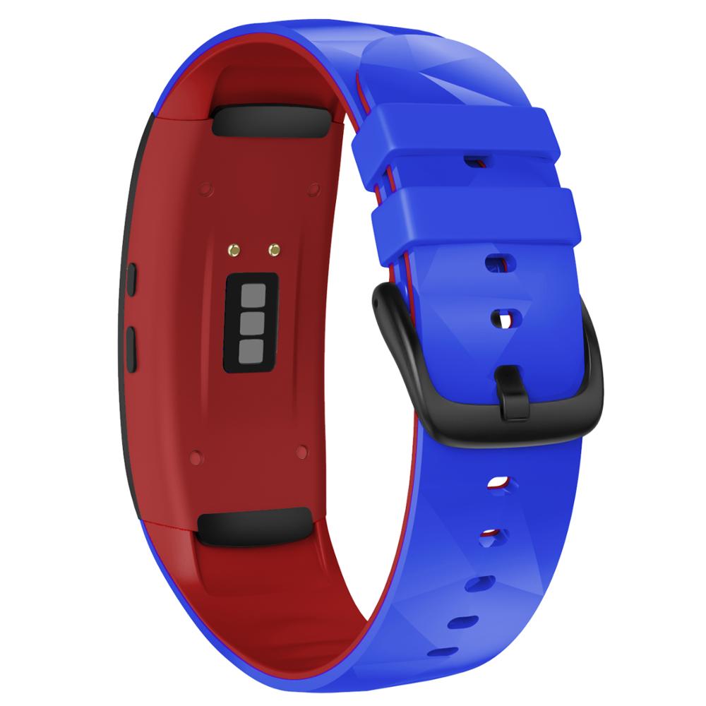 Yhteensopiva samsung gear fit 2 pro kellon ranneke / sovi 2 ranneke korvaava silikoni-älykellon rannekkeet samsung gear fit 2 pro: Kuninkaallinen sini-punainen / Suurikokoinen