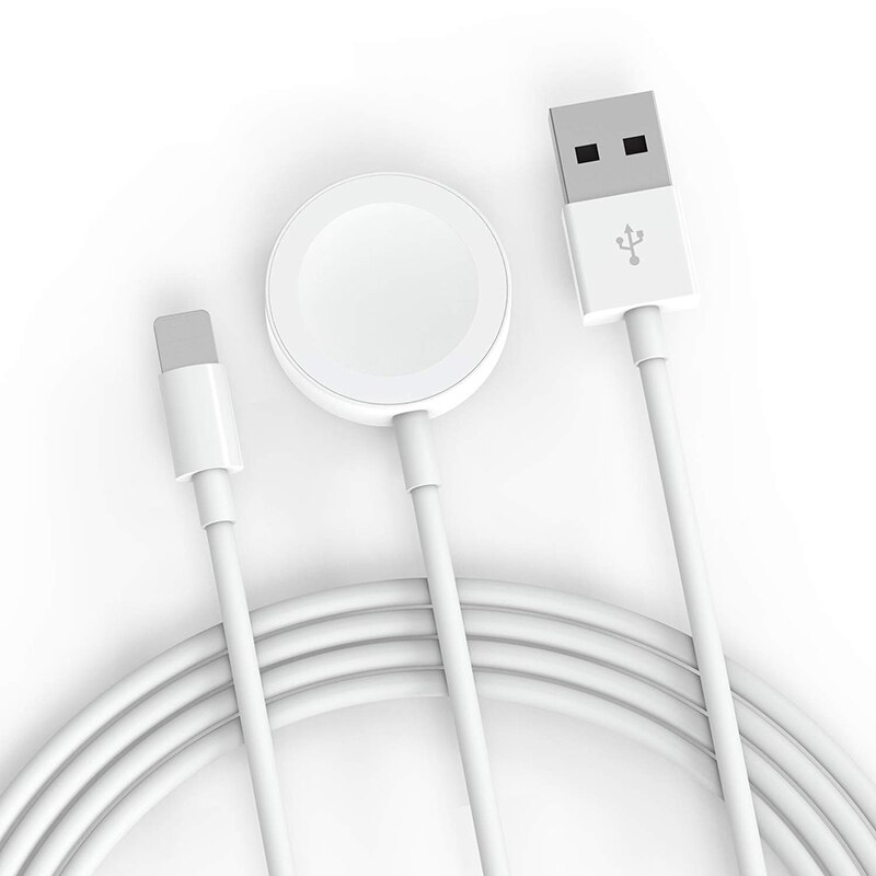 Suntaiho 2 en 1 cargador inalámbrico para el reloj de Apple 1, 2, 3, 4 rápido Cable de carga USB para iPhone 11 Pro Max X Xs X 8 Plus IPad USB de datos: Default Title