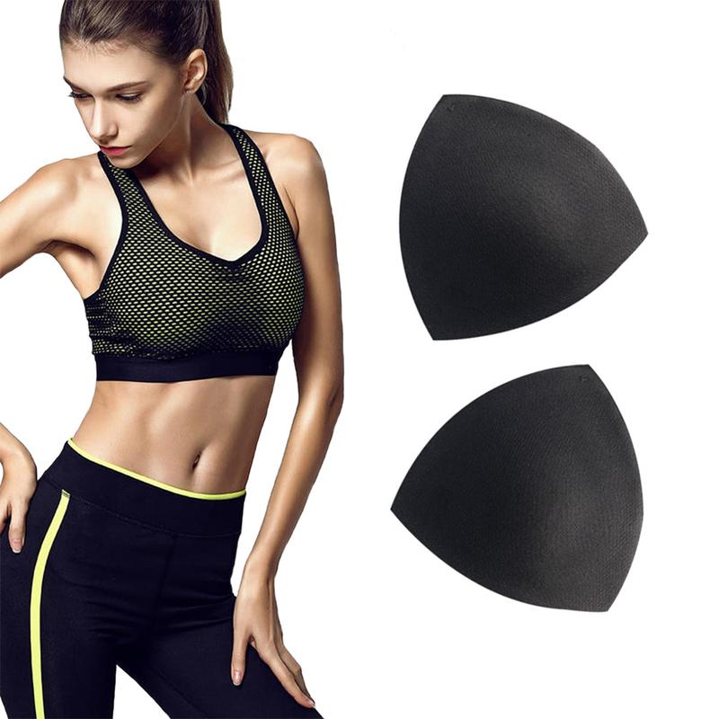 Boshang 1 pair Soft Removable Women's Triangle Bra Pads Inserts for Sports Bra Bikini Top Swimsuit