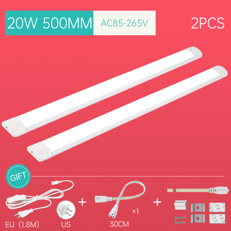 Tira de luces Led de tubo de 220V con Cable, accesorio de luces para el hogar, dormitorio, cocina, armario, iluminación, lámpara interior, tubo de 110V: YELLOW / Gris claro / 5 ud