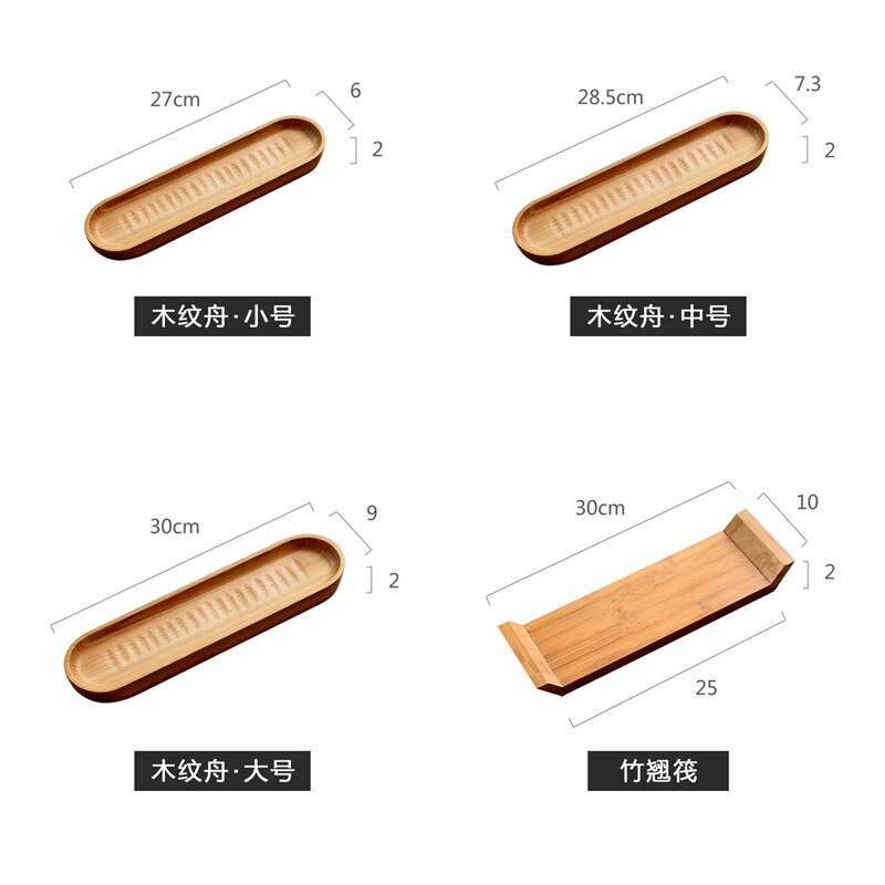 Long plateau à sushi rectangulaire en bois | Plateau long en bois naturel de style japonais, assiette à sushi rectangulaire, pain du petit déjeuner plat à sushi