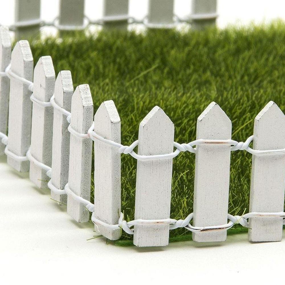 Mini valla de madera para jardinería, valla decorativa en maceta, Micro paisaje para interiores, pequeña