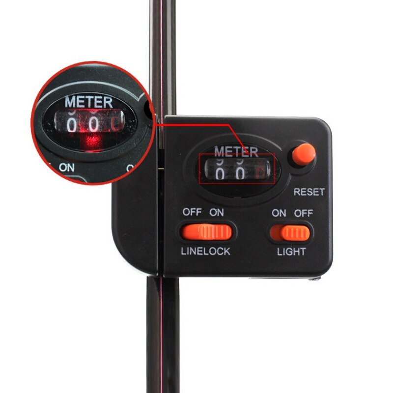 Compteur de longueur de ligne de pêche à affichage numérique, détecteur de profondeur de ligne de pêche avec clip lumineux sur canne à pêche, outil de matériel de pêche: Default Title