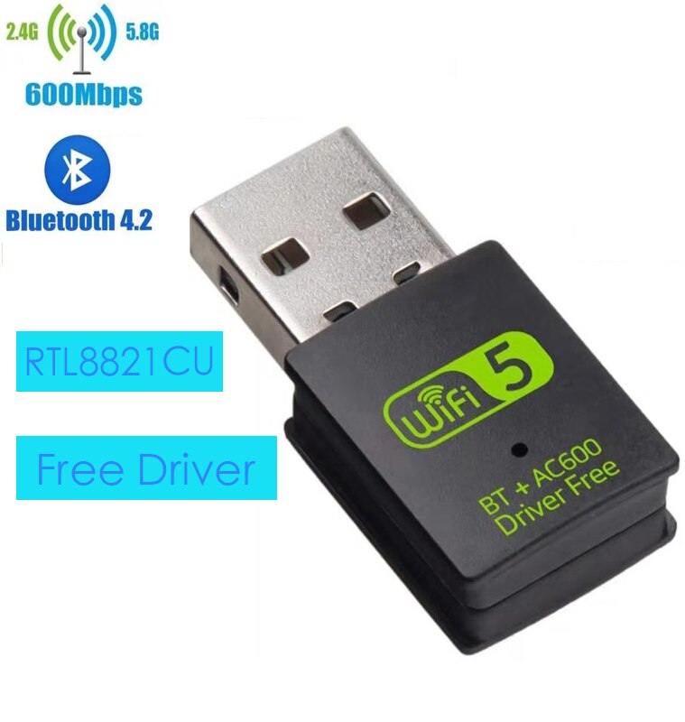 USB Antenna 5G Wifi Adapter 1200Mbps Dual Band Drive-Free USB Wifi Dongle Wireless Network Card For Desktop Laptop Windows MAC: 600Mbps Bluetooth